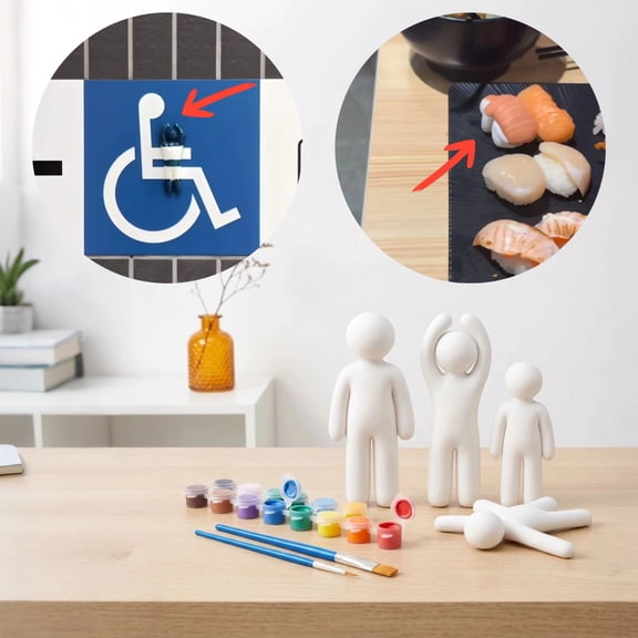 Meccha Chameleon Paintable White Figure Kit, 3D Printed DIY Art Craft Painting Set with Brushes, Fun Interactive Collectible Party Gift for Teens & Adult Gatherings (A)