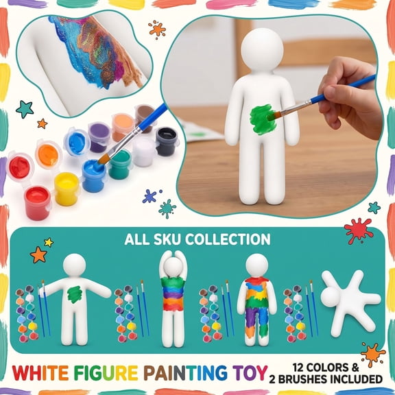 Meccha Chameleon Unfinished Craft Paint Kits, 6 Inch Varied Posture Unfinished Models with Paint Kit for Indoor Art Creation (B)
