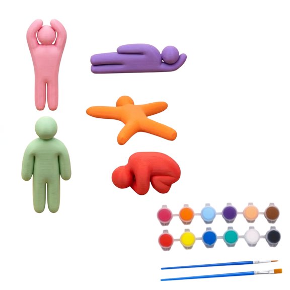 Meccha Chameleon Unfinished DIY Game Figure Pack, 3D Printed 5 Multi-Stance Sculptures, Blank Base Models For Hand Drawing, Prank Setups And Shelf Decor Accents