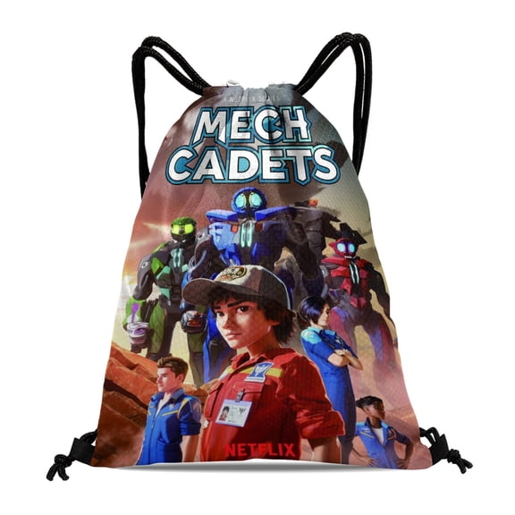 Mech Cadets Drawstring Backpack Bag Party Favors Goodies Merch Gym Waterproof Swimming Beach Fans