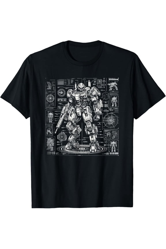Mech Robot Design Sketch Drawing Art T-Shirt