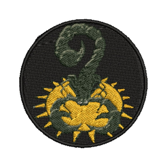 Mech Warrior Clan Goliath Scorpion Embroidered Patch Iron-On Applique, Cosplay Vest Clothing Badge Back Packs Uniform DIY