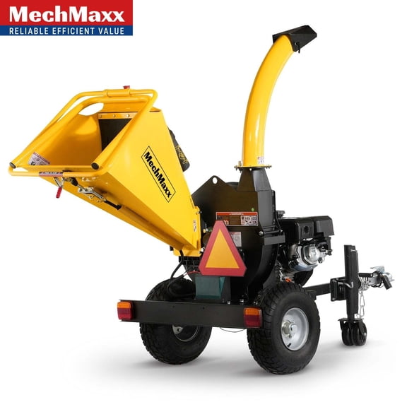 MechMaxx 5 inch E-start DUCAR 420cc 15hp Gasoline Engine Powered Disc Wood Chipper with Taillight P4205