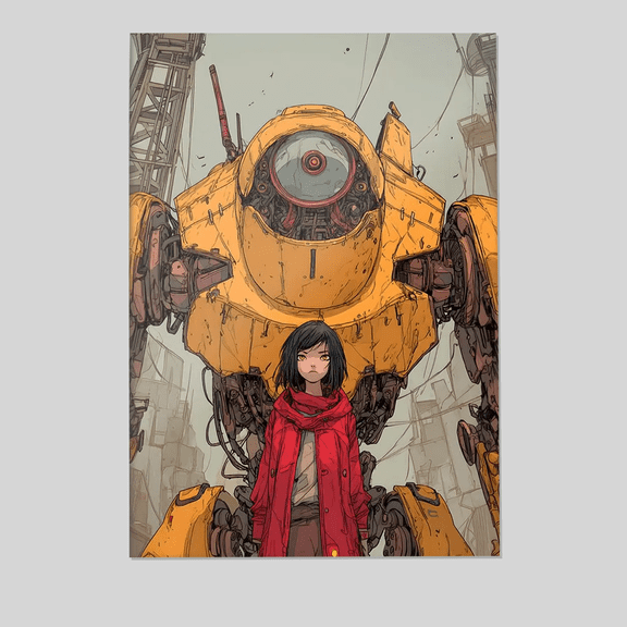 Mecha Poster: Cyberpunk Sci-Fi Art Full Size 24''x36'' The Golden Shop