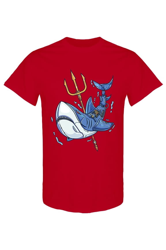 Mecha Shark T-Shirt Men -Image by Shutterstock, Male Large
