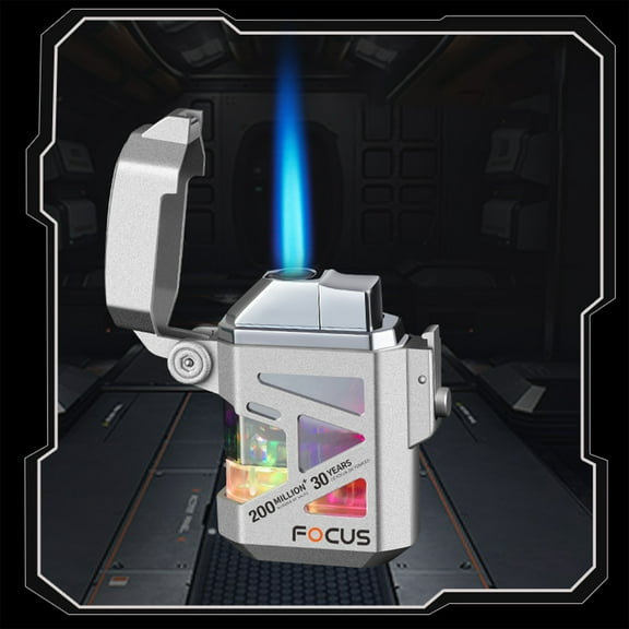 Mecha Wind Direct Charge Lighter Blue Flame Inflatable Portable Lighter Windproof