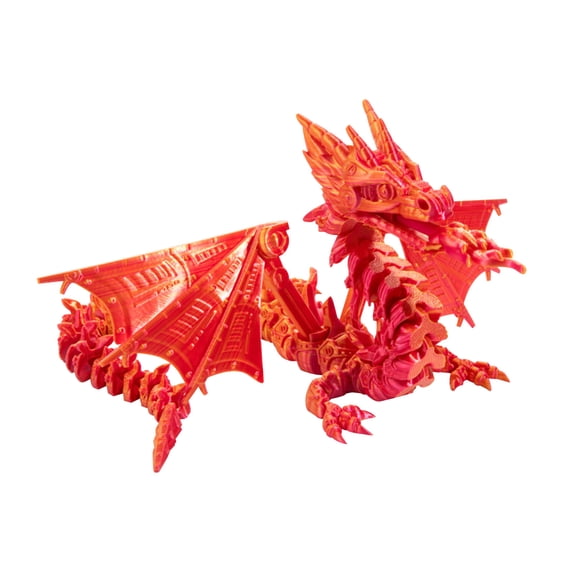 Mecha Wing Dragon Assembly Model with Movable Parts for Creative Display and Collection, 3D Printed Mechanical Dragon for and Hobbyists, Perfect Decor for Modern Spaces and Gaming Rooms