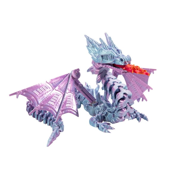 Mecha Wing Dragon Assembly Model with Movable Parts for Creative Display and Collection, 3D Printed Mechanical Dragon for and Hobbyists, Perfect Decor for Modern Spaces and Gaming Rooms