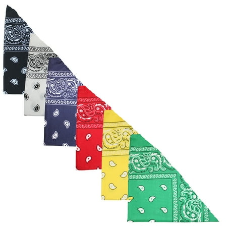 Mechaly 4 Pack Paisley Polyester Pets Dogs Bandana Triangle Shape - Oversized (Mix