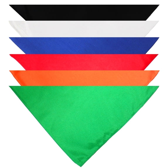 Mechaly 6 Pack Solid Polyester Dog Neckerchief Triangle Bibs - Extra Large (Mix