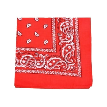 Mechaly Extra Large Quality Polyester Paisley Print Bandana 27 x 27 Inches  (Red)