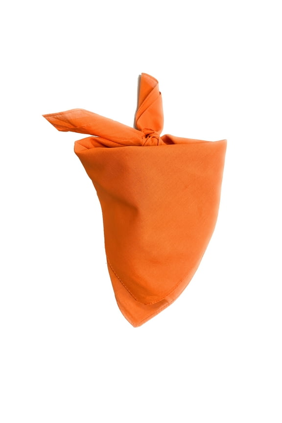 Lightweight Soft Cotton Scarf Neckerchief (Plain Orange)