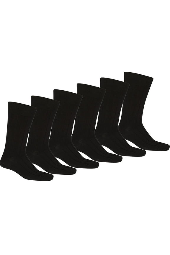 Men 60 Pack Solid Plain Dress Socks in Black - Bulk Wholesale (10-13)