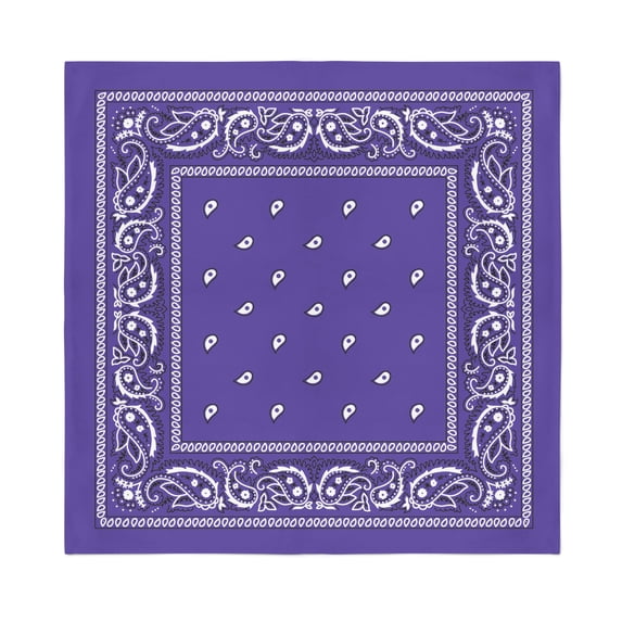 Mechaly Multifunctional 12 Pack Dozen Cotton Paisley Bandanas (Purple)