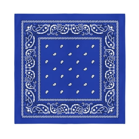 Mechaly Multifunctional 12 Pack Dozen Cotton Paisley Bandanas (Royal Blue)