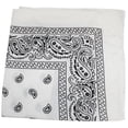 thumbnail image 1 of Mechaly Paisley 100% Cotton Bandanas - 3 Pack (3 White), 1 of 2