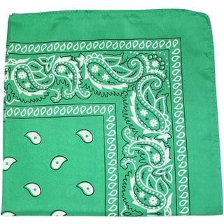 Mechaly Paisley 100% Cotton Bandanas (Green)