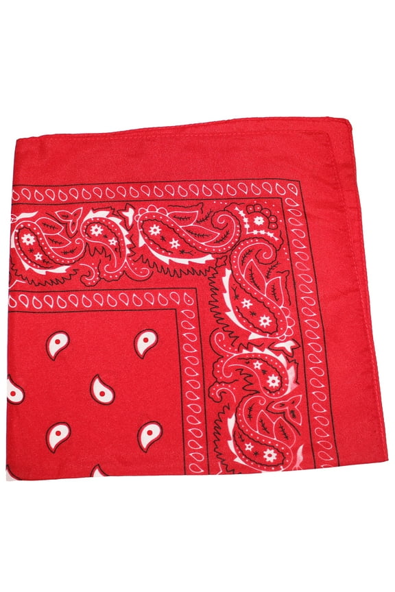 Paisley 100% Polyester Bandana (Red)