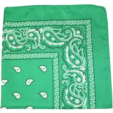 Mechaly Paisley 100% Polyester Unisex Bandanas - 8 Pack (Green)