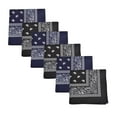thumbnail image 1 of Mechaly Paisley Cotton Bandanas - 12 Pack - One Dozen (Black and Navy Blue), 1 of 2