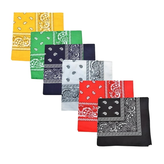 Mechaly Paisley Cotton Bandanas - 12 Pack - One Dozen (Mix)