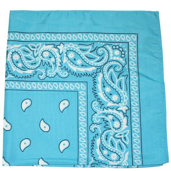 Mechaly Paisley Polyester Unisex Bandanas - 12 Pack - Dozen Wholesale (Turquoise)