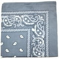 thumbnail image 1 of Mechaly Paisley Polyester Unisex Bandanas - 30 Pack - Bulk Wholesale (Grey), 1 of 2
