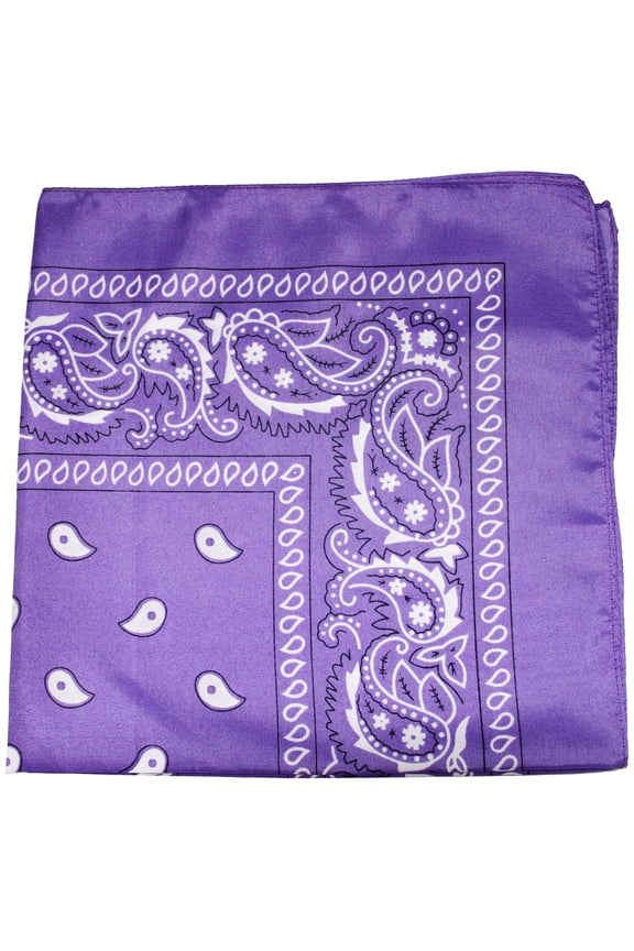 Paisley Polyester Unisex Bandanas - 30 Pack - Bulk Wholesale (Purple)