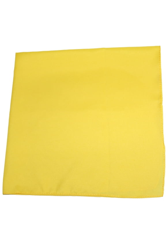 Polyester XL Extra Large Solid Bandana - 27 x 27 Inches - 6 Pack (Yellow)