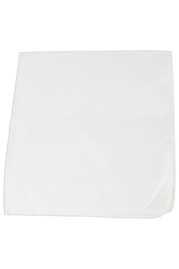 Solid Colors 100% Cotton Bandana - 3 Pack (White)