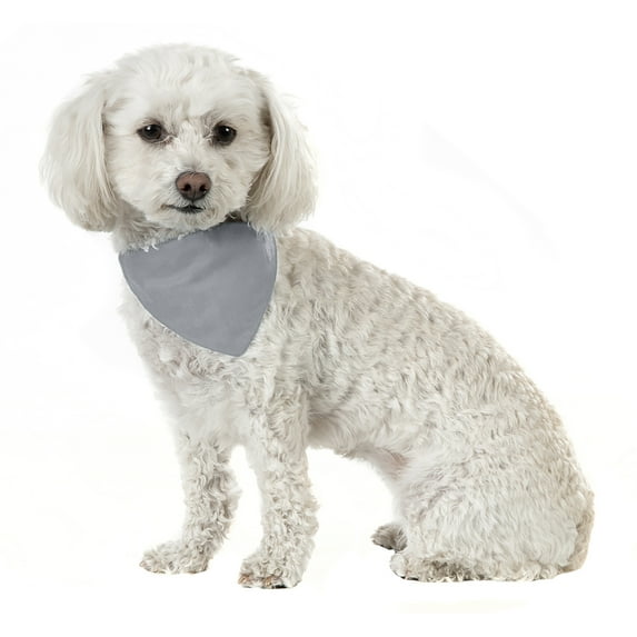 Mechaly Solid Cotton Dog Bandana Triangle Bibs - Small and Medium Pets (Grey)