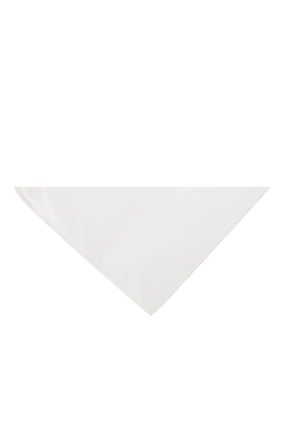Triangle Plain Cotton Bandanas - 7 Pack - Kerchiefs and Head Scarf (White)
