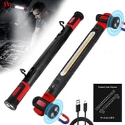 Mechanic Work Light, 3000LM Cordless Magnetic Light Bar with Hooks, 5200mAh Rechargeable LED Work Light for Under Hood Auto Repair, Emergency, Black