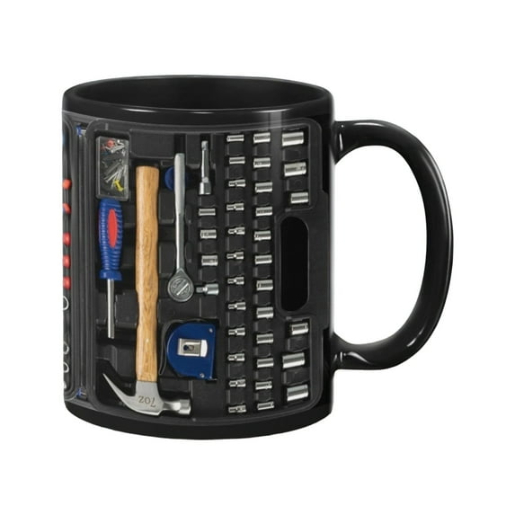 Mechanic Coffee Cup,Mechanic Toolbox Coffee Mug 11oz,Funny Tool-Inspired Ceramic Cup,Funny Tool Box Set Design Creative Space Cup Gift for Car Repair,Car Handyman,Machinist,Husband(D)