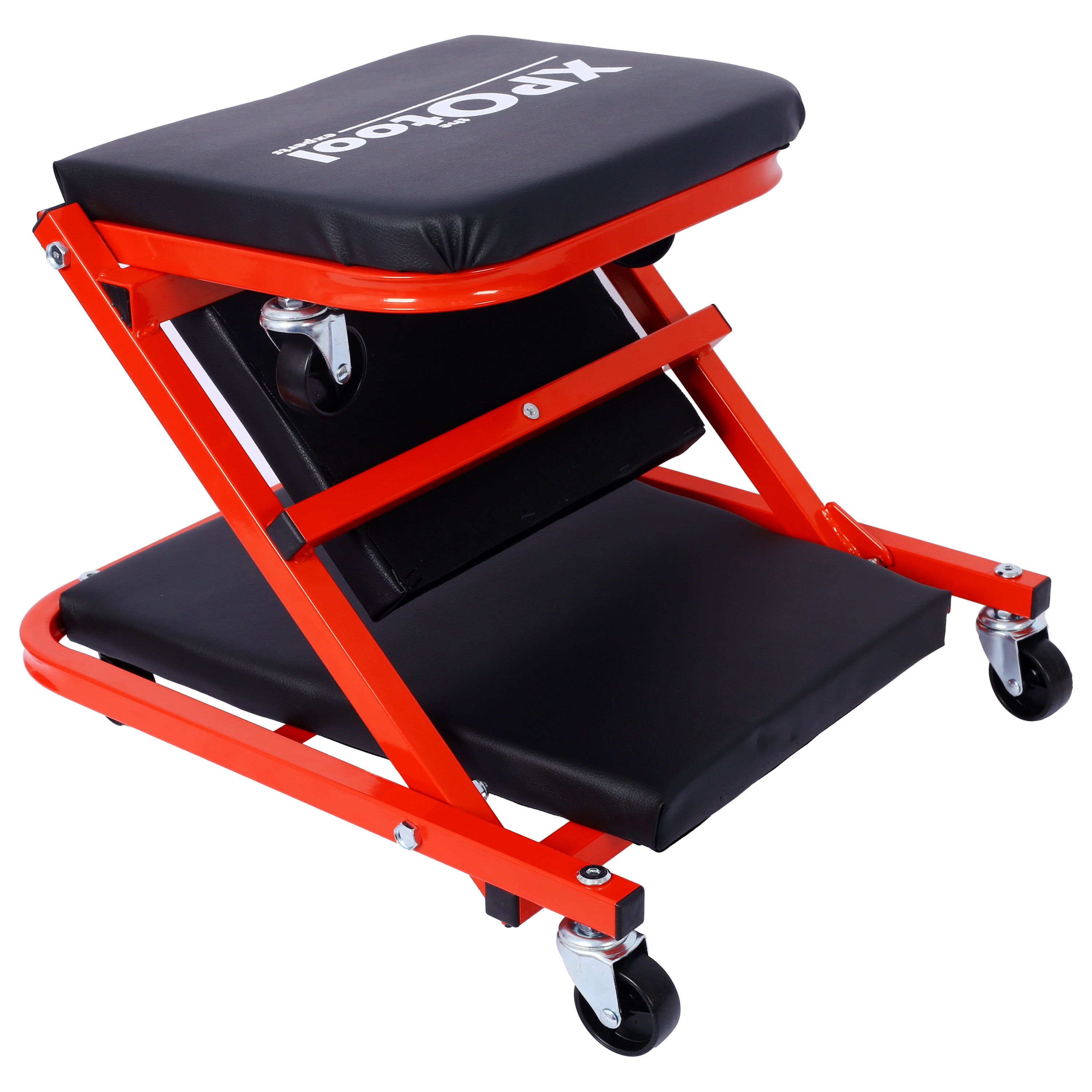 , Mechanic Creeper, Garage Gift, 36" Z Creeper Seat, 2 in 1 Mechanic Gifts, 300 lbs Capacity, Low Profile Creeper with 6 pcs Wheels in Garage/Shop for Fathers Day Tool Gift ,red color, Red ,Steel ,