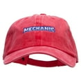 thumbnail image 1 of Mechanic Embroidered Washed Solid Pigment Dyed Cotton Twill Brass Buckle Cap - Red OSFM, 1 of 5