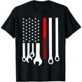 thumbnail image 1 of Mechanic Engineer Mechanist Garage American Flag Gift Idea T-Shirt, 1 of 4