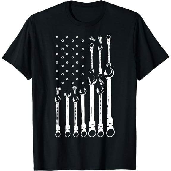 Mechanic Flag American Patriotic Flag Car Mechanic USA Flag T-Shirt