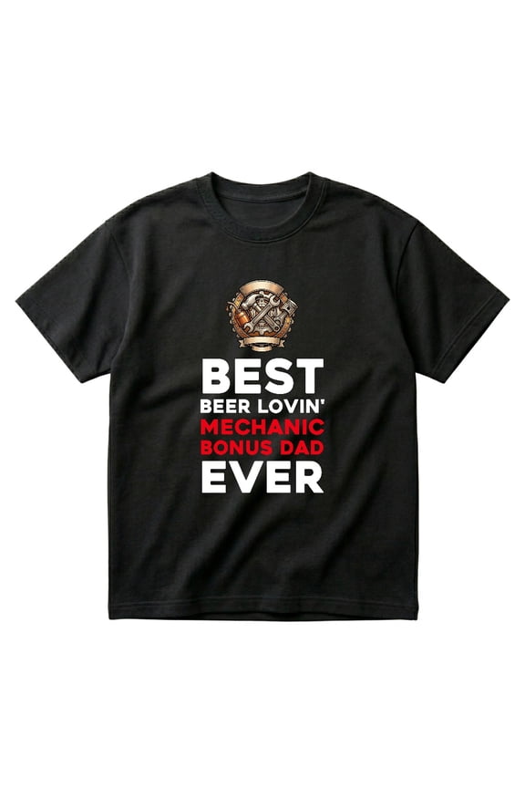 Mechanic Funny Beer Lover Step Dad Bonus Dad Gift T-Shirts