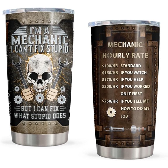 Mechanic Gifts, Cool Mechanic Gifts for Men, Mechanical Engineering Gifts, Gift for Mechanics Man, Best Mechanic Gift Ideas, Mechanic Water Glasses, Mechanic 20oz Tumbler for Dad/Son/Husband