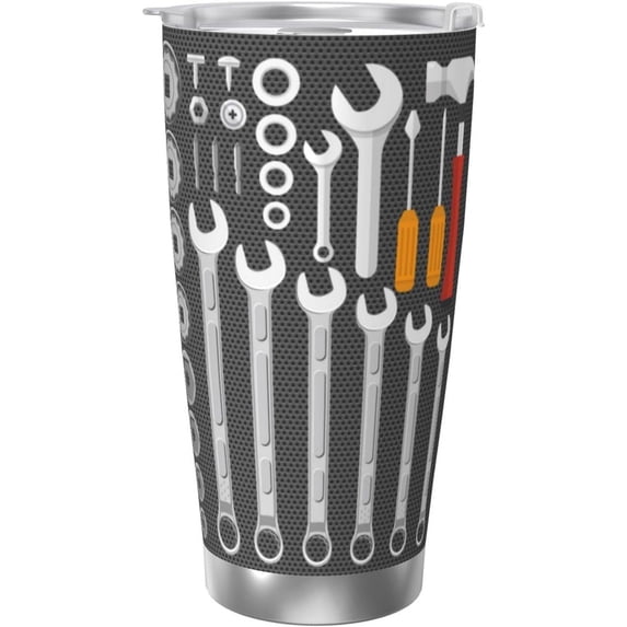 Mechanic Gifts for Men, Tool Novelty Tumbler 20oz, Dad Cups Fathers Day Coffee Thermos Gifts for Husband Dad Son