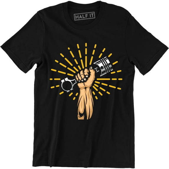 Mechanic Hold Piston Car Engine Motor Funny Parts Repair Gift T-Shirt