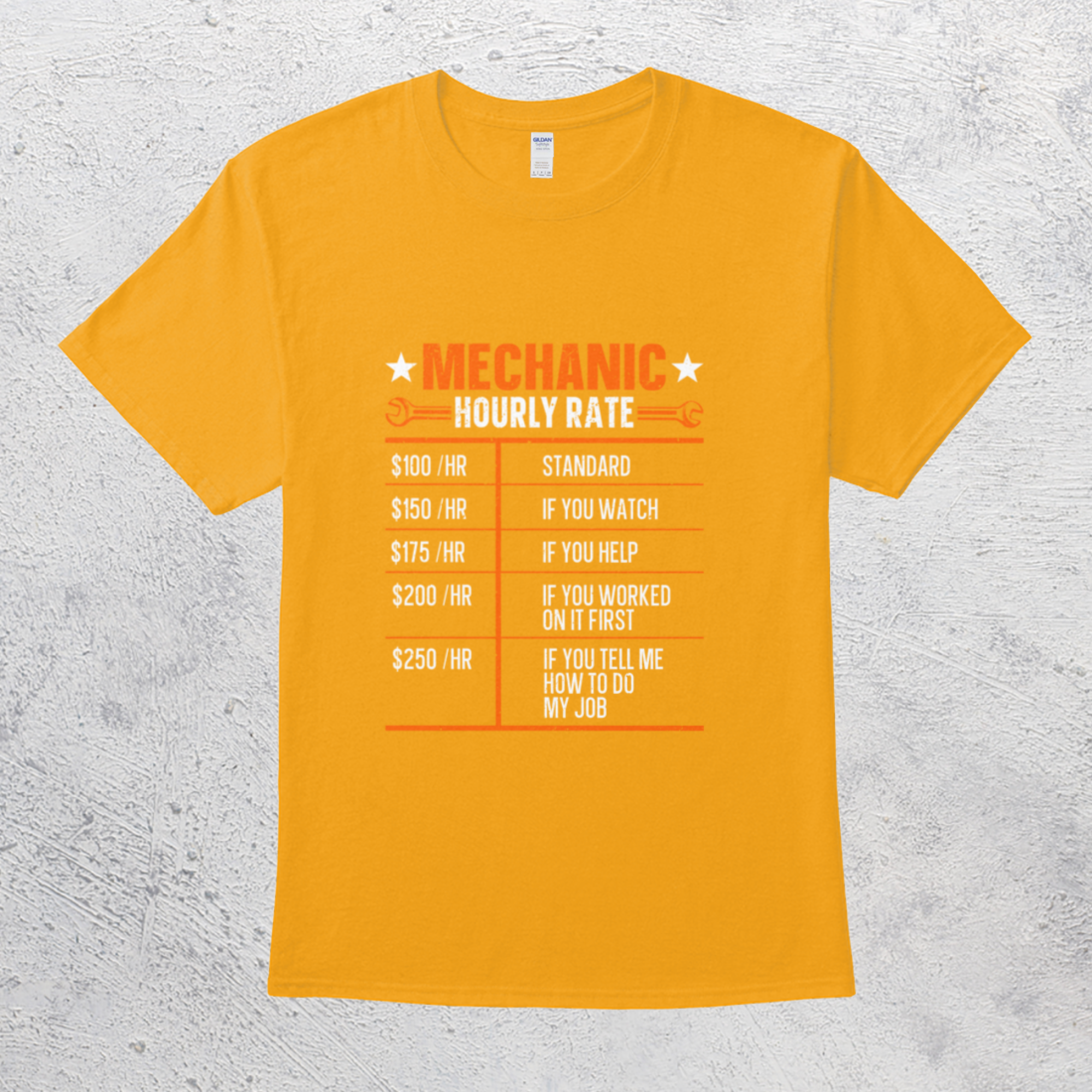 Mechanic Hourly Rate Funny Labor Cost Hilarious Repair Man TShirt