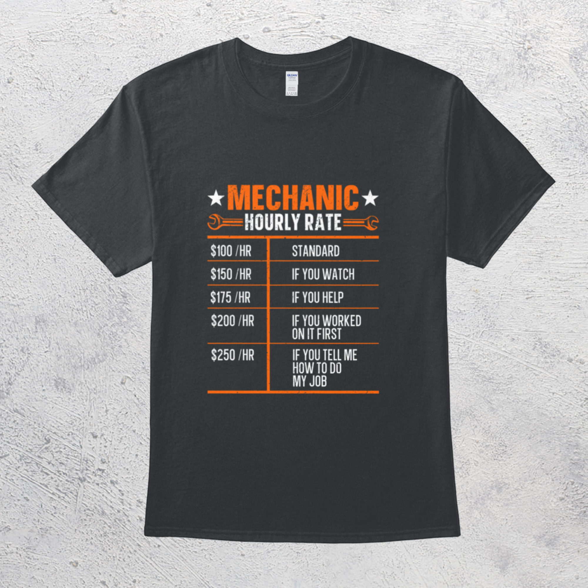 Mechanic Hourly Rate Funny Labor Cost Hilarious Repair Man TShirt