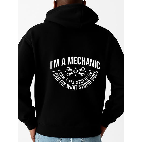 Mechanic Humor Tee hoodies funny humor men's long sleeve black Sweatshirt Streetwear For Winter Fall, As Gifts streetwear y2k vintage Original Unisex Shirt Printed tshirts