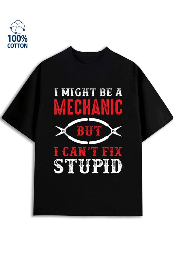 Mechanic Humor Tee for men mechanical 180G 100% Cotton black Tech Style cute Basic Unisex Shirt Graphic Tee tshirts Basic Unisex Shirt Printed tshirts