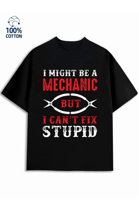 Mechanic Humor Tee for men mechanical 180G 100% Cotton black Tech Style cute Basic Unisex Shirt Graphic Tee tshirts Basic Unisex Shirt Printed tshirts