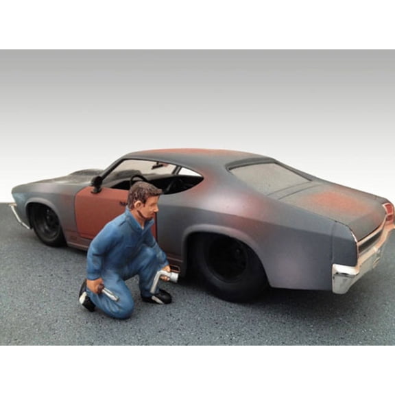 Mechanic Jerry Figure, Blue - American Diorama Figurine 23901 - 1/24 scale