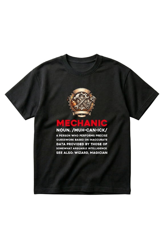 Mechanic Noun Definition Funny Mechanic Meaning Gift T-Shirts
