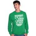 thumbnail image 1 of Mechanic Or Genius Sarcastic Humor Long Sleeve TShirt Men Women Brisco Brands 2X, 1 of 6